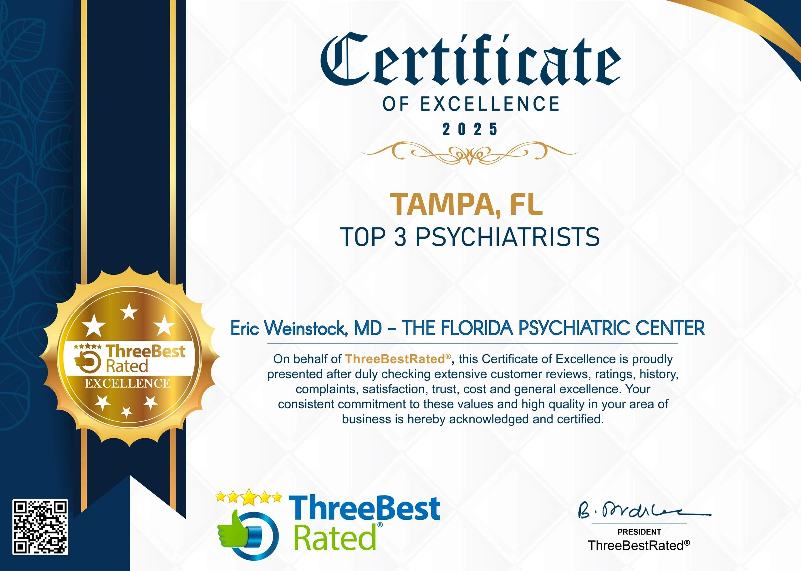 Best of 2025 Award Certificate